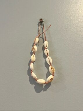 Cowrie Shell Necklace with Peach Cord